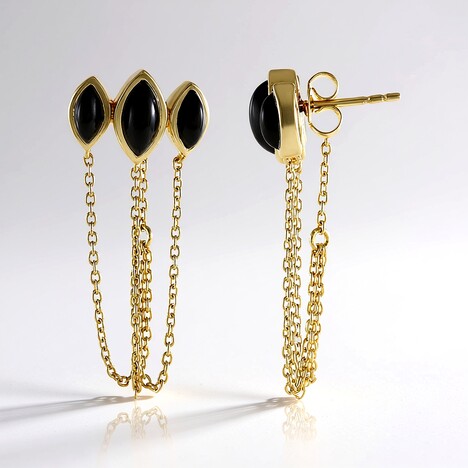 Orecchini in argento con Onice Nero