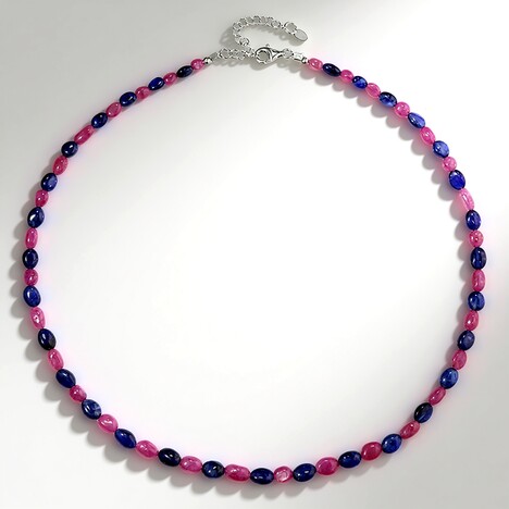 Collana in argento con Zaffiro Rosa del Madagascar