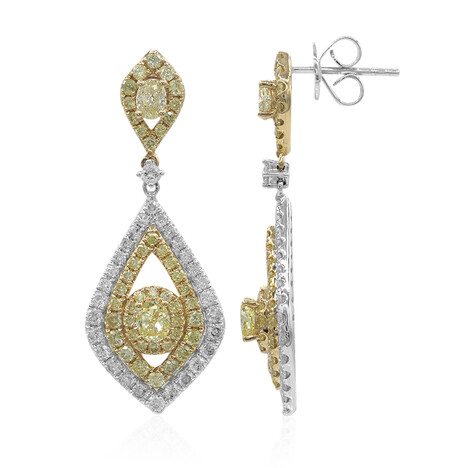 Boucles d'oreilles en or et Diamant SI2 jaune (CIRARI)