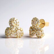 Gouden oorbellen met gele S12 diamanten (CIRARI)