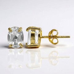 Orecchini in argento con Topazio Bianco