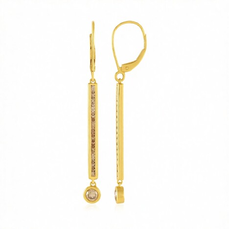 Boucles d'oreilles en or et Diamant champagne I2 (KM by Juwelo)
