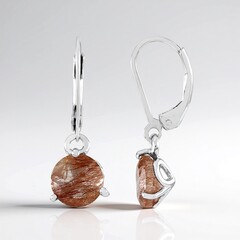 Orecchini in argento con Quarzo Rutilato Ramato