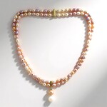 Collana in argento con Perla Ming color Pesca (TPC)