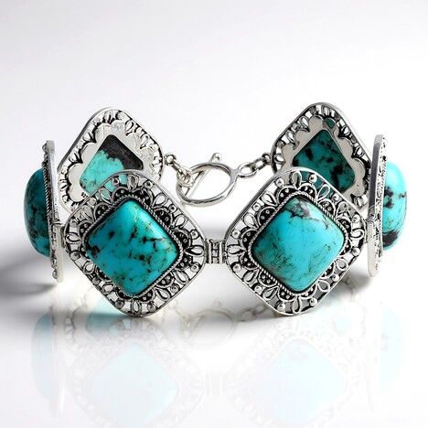 Bracciale in argento con Turchese Kingman Mohave Blu (Jones Lee)