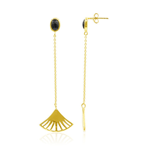 Zilveren oorbellen met zwarte onyxen