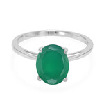 Anello in argento con Calcedonio Verde