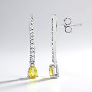 Orecchini in argento con Zaffiro Ceylon Giallo