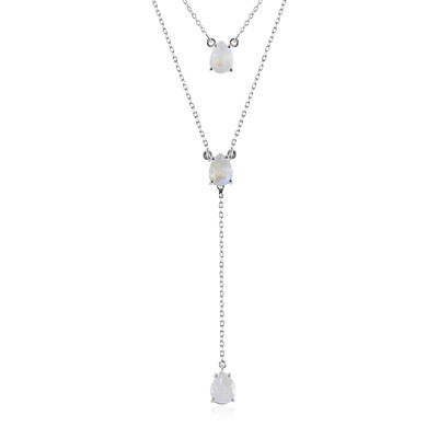 Collana in argento con Pietra di Luna Arcobaleno