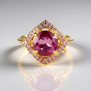 Bague en argent et Fluorite rose du Mexique (Adela Silber)