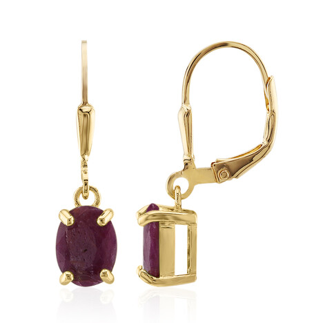 Pendientes en plata con Rubí