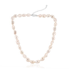 Collana in argento con Perla d'Acqua Dolce Bianca (TPC)