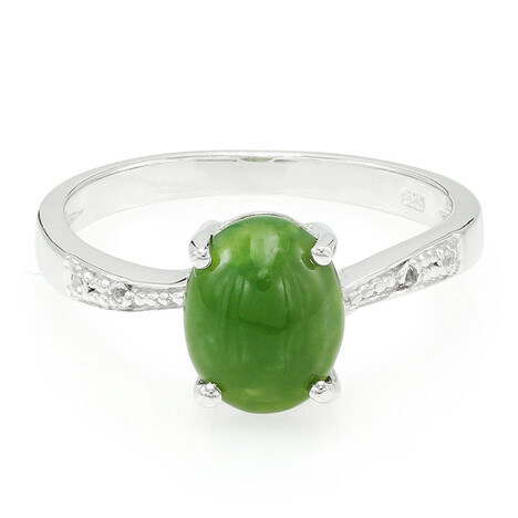 Zilveren ring met een keizerlijk chrysopraas