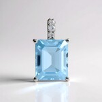 Pendentif en argent et Topaze bleu ciel