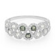 Bague en argent et Saphir vert non chauffé