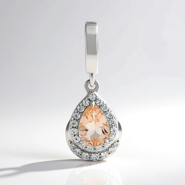 Pendentif en argent et Morganite du Brésil