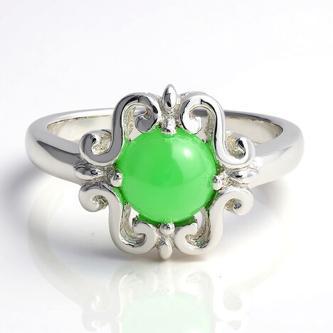 Bague en argent et Chrysoprase impériale
