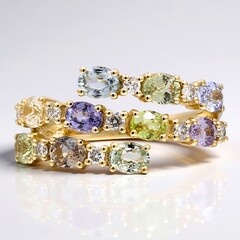 Anello in oro con Zaffiro Fancy