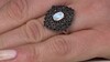 Anillo en plata con Piedra de Luna arcoíris