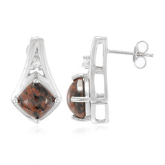 Mahagoni-Obsidian-Silberohrringe