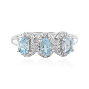 Brasilianischer Aquamarin-Silberring