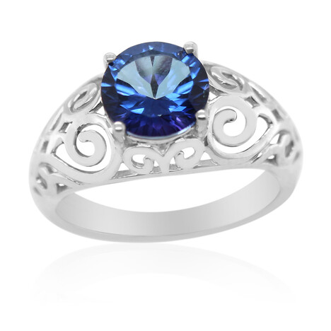 Anello in argento con Topazio Blu Royal