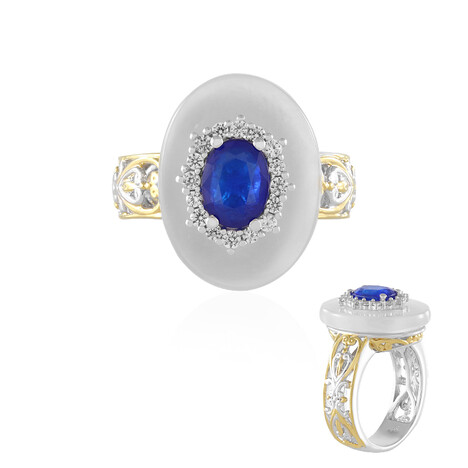 Bague en argent et Agate blanche (Gems en Vogue)