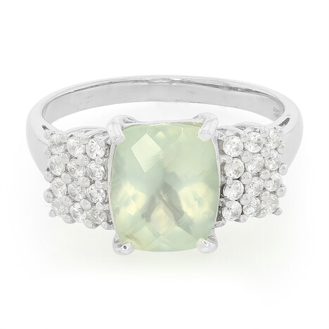 Anello in argento con Prehnite