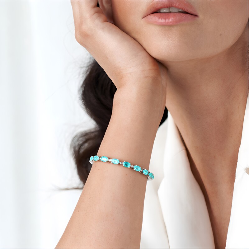 Bracciale in argento con Quarzo color paraiba