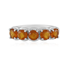 Zilveren ring met oranje kyanieten
