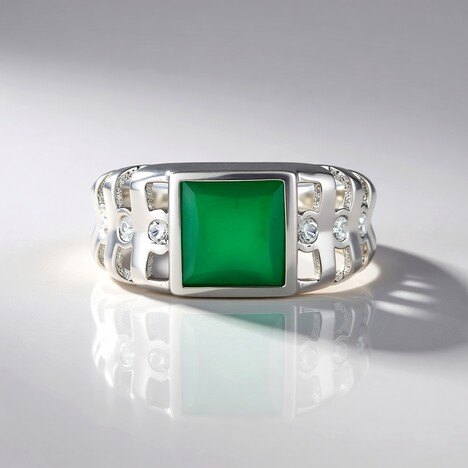Anello in argento con Onice Verde (de Melo)