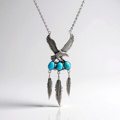 Collana in argento con Turchese Kingman Mohave Blu (Jones Lee)
