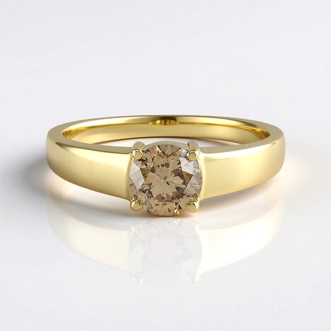 Anello in oro con Diamante Champagne I2 (de Melo Gold)