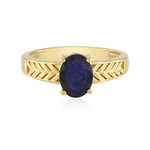 Anillo en plata con Zafiro azul de Madagascar