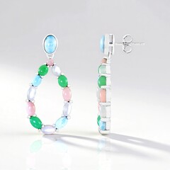 Orecchini in argento con Larimar (KM by Juwelo)