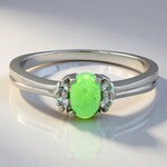 Anello in argento con Crisoprasio Imperiale