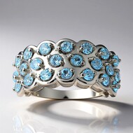 Anello in argento con Topazio Blu Svizzero