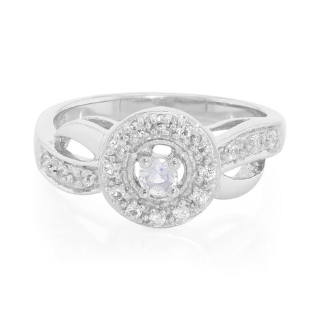 Regenbogen-Mondstein-Silberring