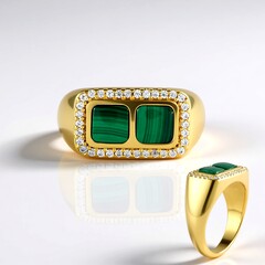 Anello in argento con Malachite (Adela Silber)