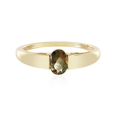 Anello in oro con Pietra del Sole dell'Oregon (AMAYANI)