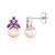 Zilveren oorbellen met paarse Ming parels (TPC)