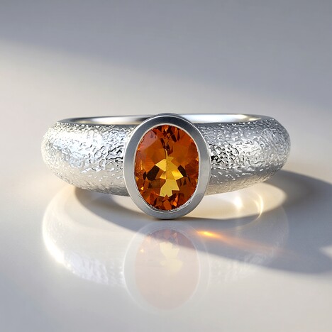 Anello in argento con Citrino Madeira (de Melo Essence)