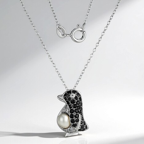 Collana in argento con Perla d'Acqua Dolce Bianca