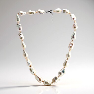 Collier en argent et Perle blanche de culture d'eau douce (TPC)