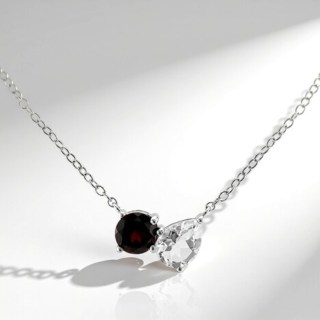 Collana in argento con Topazio Bianco