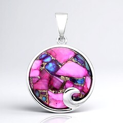 Ciondolo in argento con Mosaico turchese