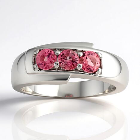 Anello in argento con Tormalina Rosa Brasiliana (Pallanova)