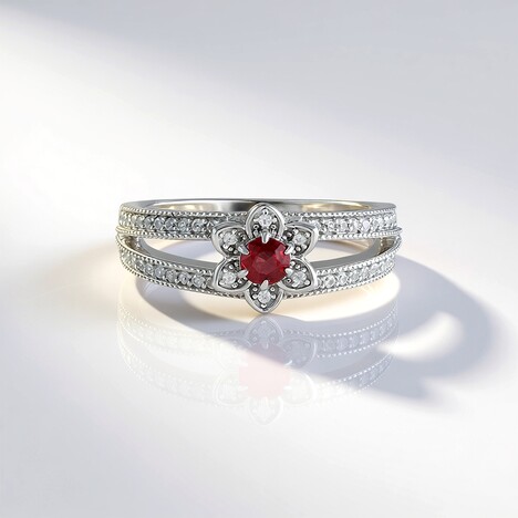 Anello in argento con Rubino Tanzania