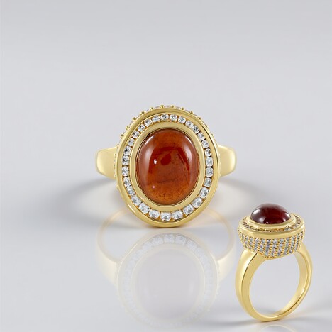Anello in argento con Granato Essonite