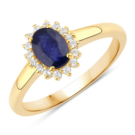 Zilveren ring met een Madagaskar Blauwe Saffier